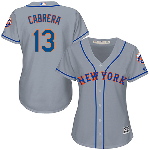 Mets #13 Asdrubal Cabrera Grey Road Women's Stitched MLB Jersey